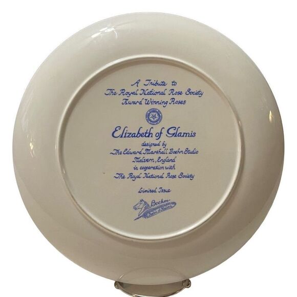 Boehm Plate Elizabeth of Glamis Tribute to Award Winning Roses 11” - Picture 6 of 9